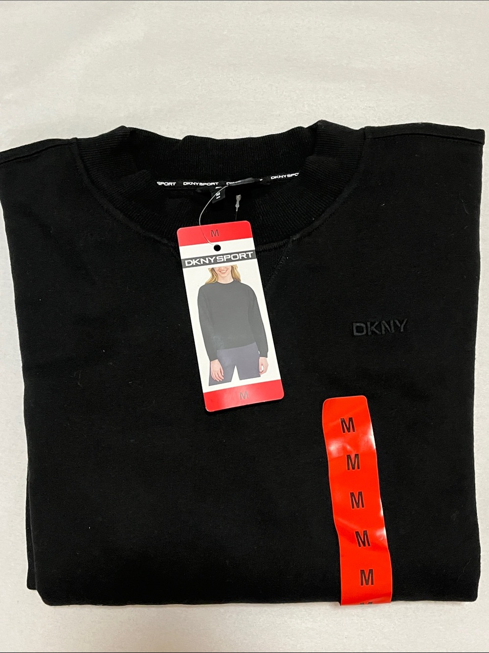 DKNY Sport black logo fleece sweatshirt medium new